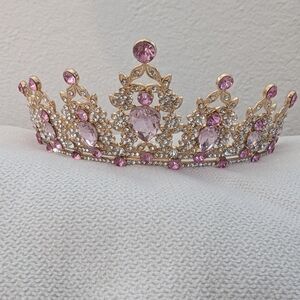 Elegant Gold and Pink Tiara